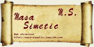 Maša Simetić vizit kartica